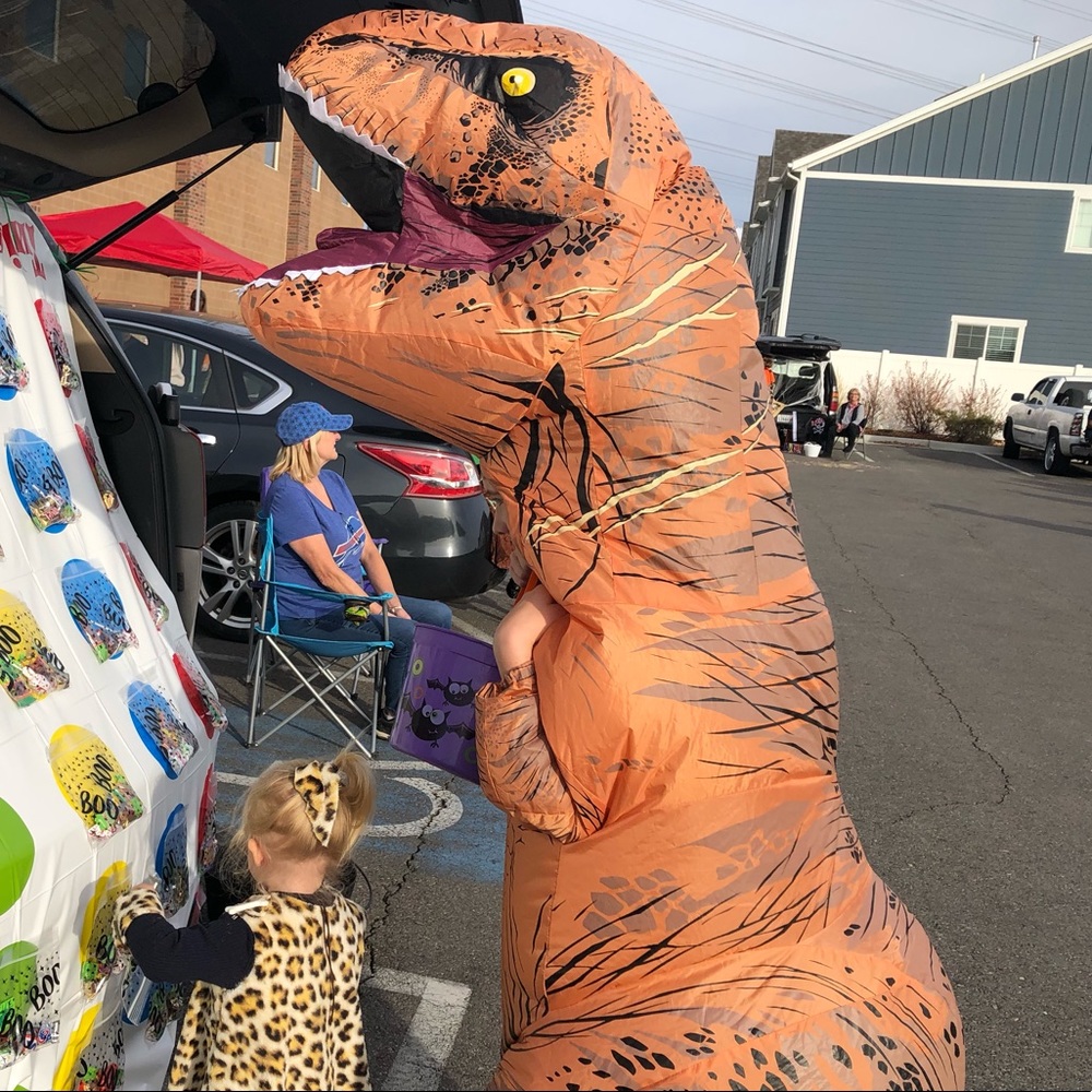 Kids inflatable dinosaur costume